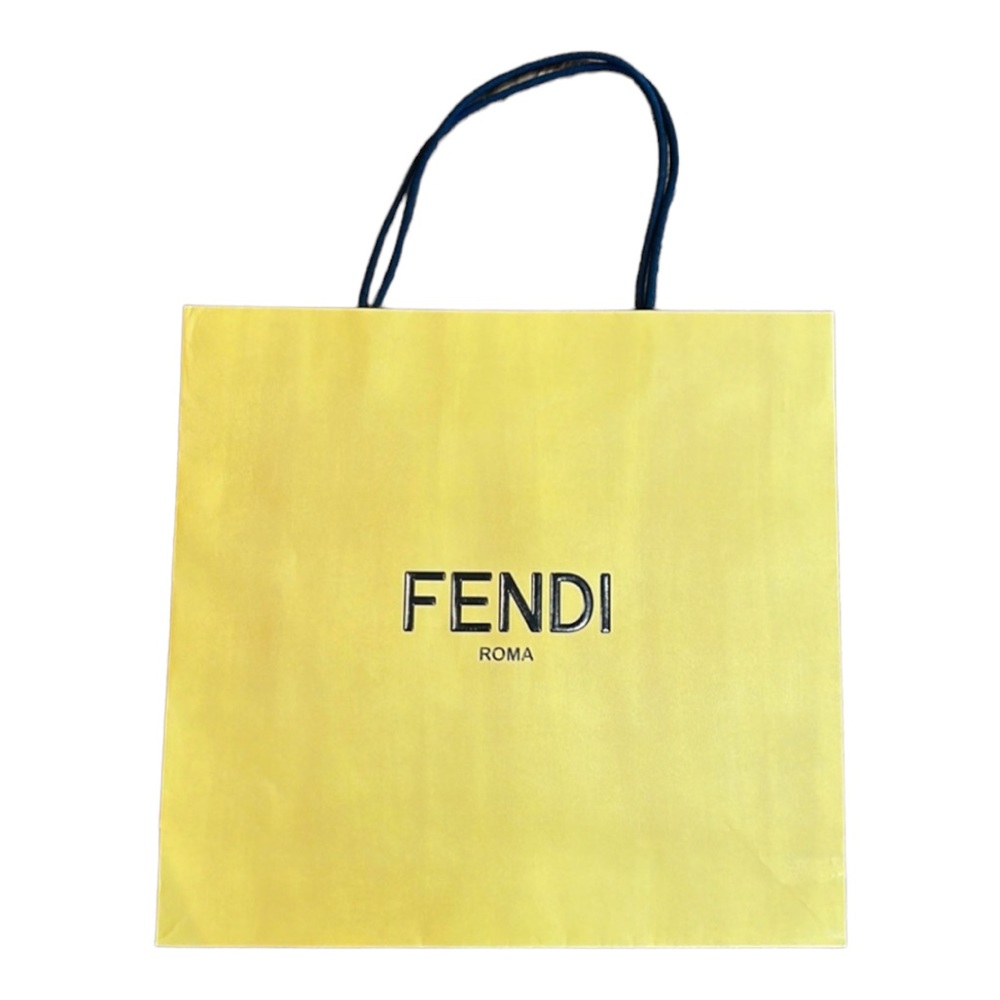 Fendi large yellow paper shopping bag